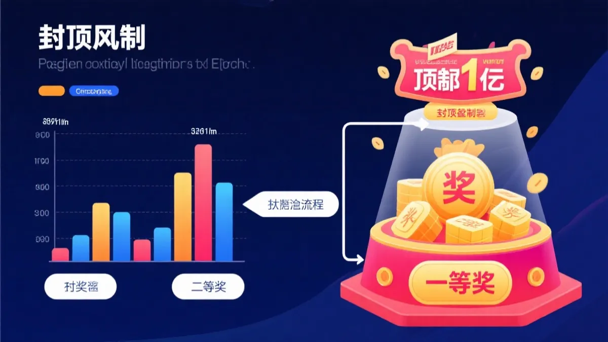 封顶机制流程示意图：奖池-一等奖-封顶1亿元